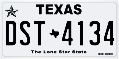 TX license plate DST4134