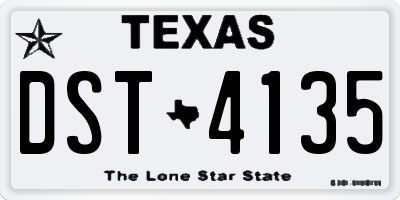 TX license plate DST4135