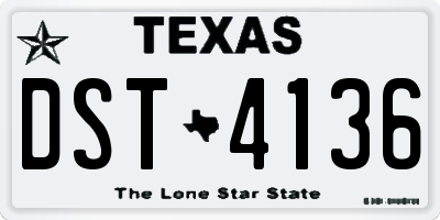 TX license plate DST4136