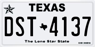 TX license plate DST4137