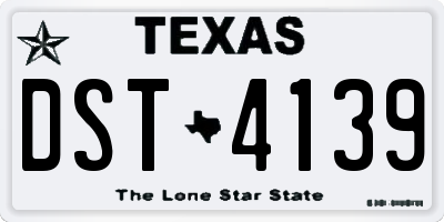 TX license plate DST4139