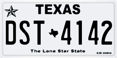 TX license plate DST4142