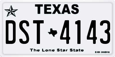 TX license plate DST4143