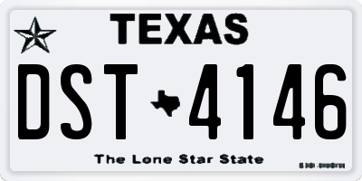 TX license plate DST4146