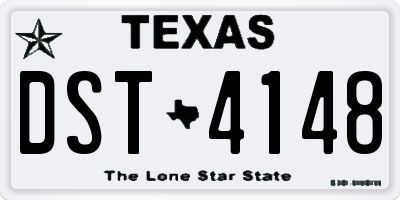 TX license plate DST4148
