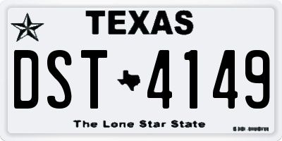 TX license plate DST4149