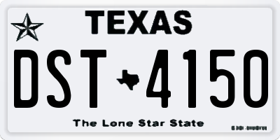 TX license plate DST4150