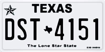 TX license plate DST4151
