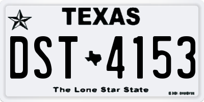 TX license plate DST4153