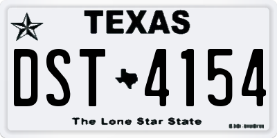 TX license plate DST4154