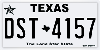 TX license plate DST4157