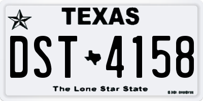 TX license plate DST4158