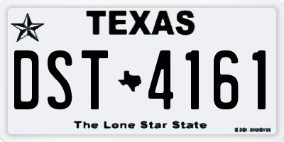 TX license plate DST4161