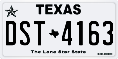 TX license plate DST4163