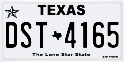 TX license plate DST4165
