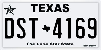 TX license plate DST4169