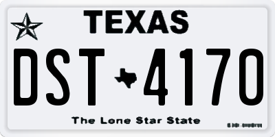 TX license plate DST4170
