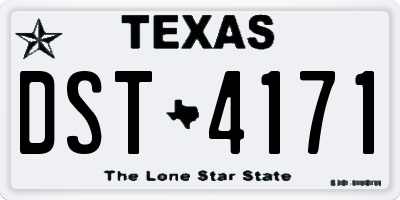TX license plate DST4171