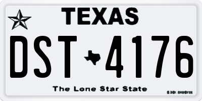 TX license plate DST4176