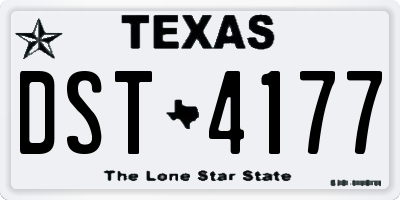 TX license plate DST4177