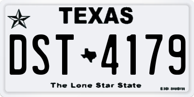 TX license plate DST4179