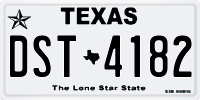 TX license plate DST4182