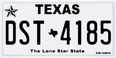 TX license plate DST4185