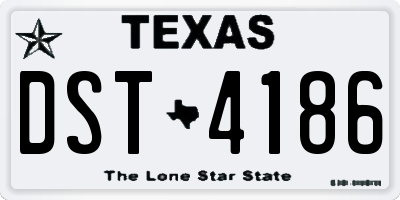 TX license plate DST4186