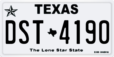 TX license plate DST4190