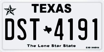 TX license plate DST4191