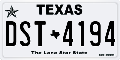 TX license plate DST4194