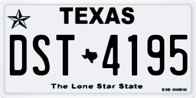 TX license plate DST4195