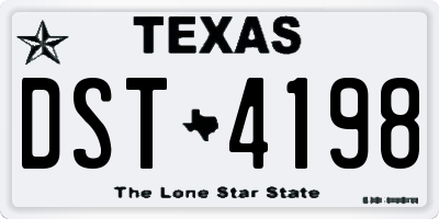 TX license plate DST4198