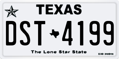 TX license plate DST4199