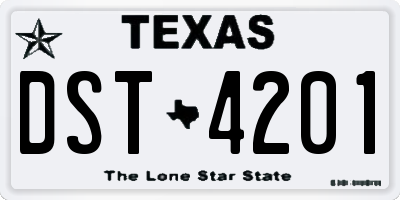 TX license plate DST4201