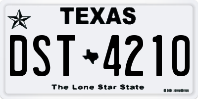 TX license plate DST4210