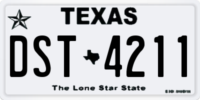 TX license plate DST4211