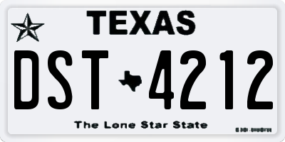 TX license plate DST4212