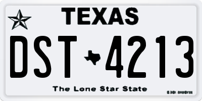 TX license plate DST4213