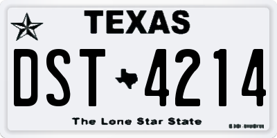 TX license plate DST4214