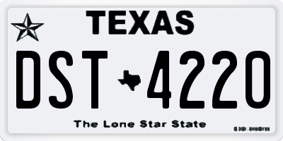 TX license plate DST4220