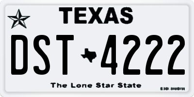 TX license plate DST4222