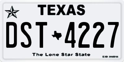 TX license plate DST4227
