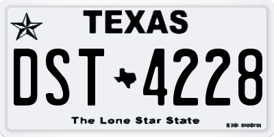 TX license plate DST4228