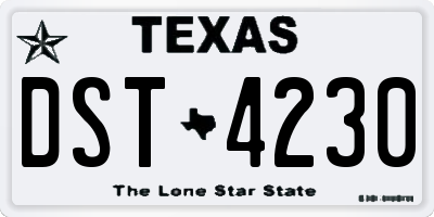 TX license plate DST4230