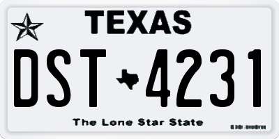 TX license plate DST4231