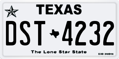 TX license plate DST4232