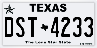 TX license plate DST4233