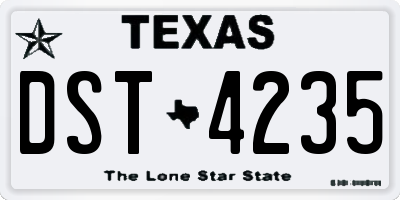 TX license plate DST4235
