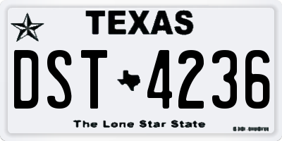 TX license plate DST4236